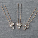 Crystal Wedding Hair Pin Set in Gold - Hair Pins - Cassandra Lynne
