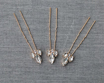 Crystal Wedding Hair Pin Set in Gold - Hair Pins - Cassandra Lynne
