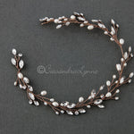 Crystal Wedding Hair Vine with Pearls - Hair Vine - Cassandra Lynne