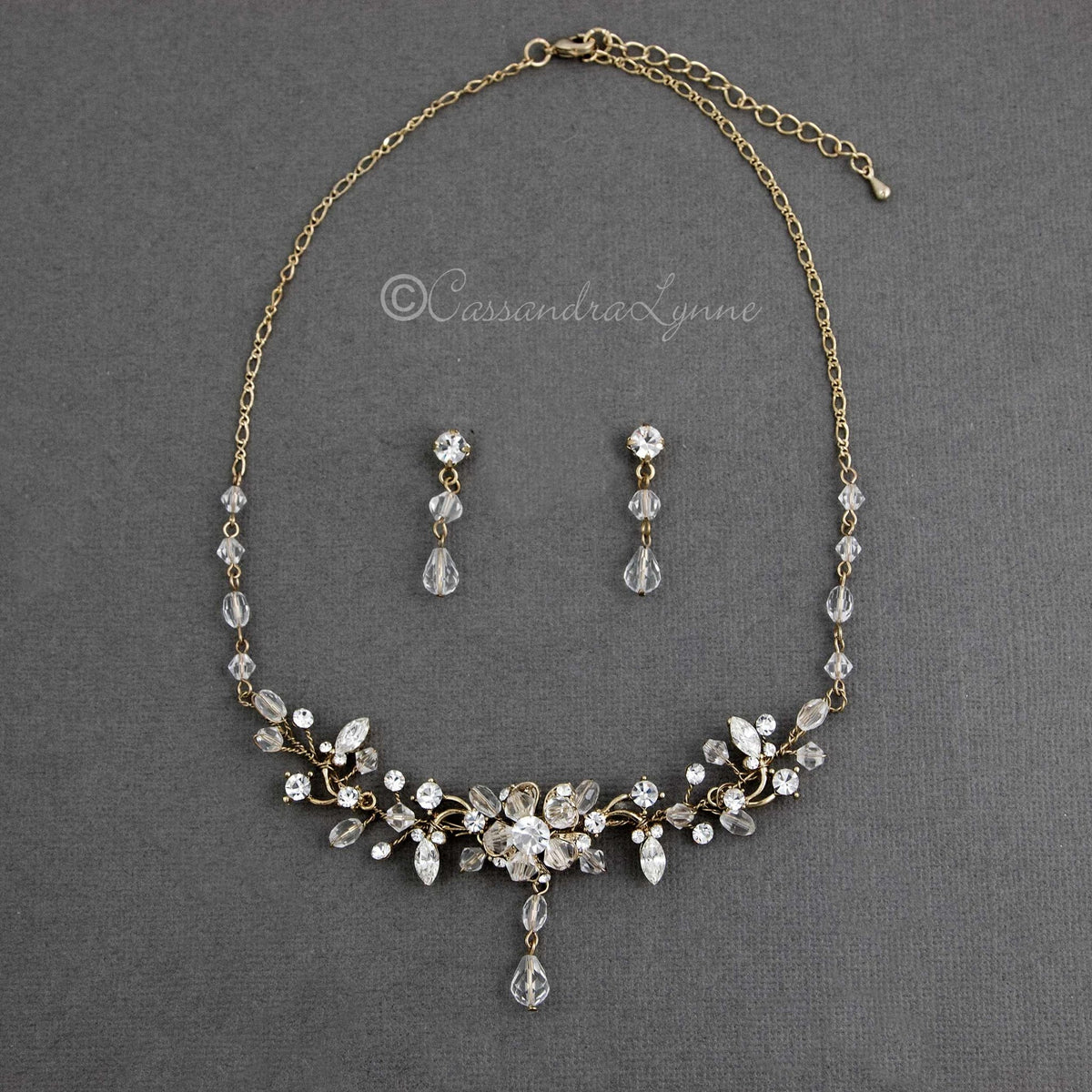Crystal Wedding Necklace Set - Cassandra Lynne