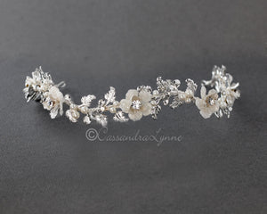 Crystalline Flower Wedding Headband