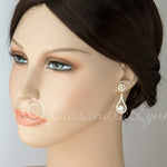 Cubic Zirconia Drop Earrings Teardrop Shaped - Earrings - Cassandra Lynne