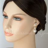 Cubic Zirconia Drop Earrings Teardrop Shaped - Earrings - Cassandra Lynne