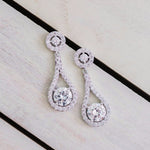 Cubic Zirconia Drop Earrings Teardrop Shaped - Earrings - Cassandra Lynne