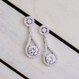 Cubic Zirconia Drop Earrings Teardrop Shaped - Earrings - Cassandra Lynne