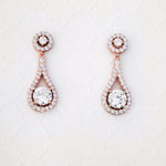 Cubic Zirconia Drop Earrings Teardrop Shaped - Earrings - Cassandra Lynne