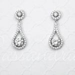 Cubic Zirconia Drop Earrings Teardrop Shaped - Earrings - Cassandra Lynne