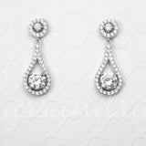 Cubic Zirconia Drop Earrings Teardrop Shaped - Earrings - Cassandra Lynne