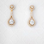 Cubic Zirconia Drop Earrings Teardrop Shaped - Earrings - Cassandra Lynne