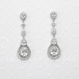 Cubic Zirconia Earrings Pave Teardrop and Marquise - Earrings - Cassandra Lynne