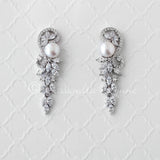 Cultured Pearl and CZ Wedding Earrings - Earrings - Cassandra Lynne