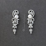 Cultured Pearl and CZ Wedding Earrings - Earrings - Cassandra Lynne
