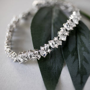Bridal Bracelet with Pear CZ
