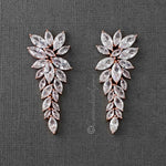 CZ Bridal Earrings of Leaf Clusters - Earrings - Cassandra Lynne