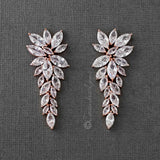 CZ Bridal Earrings of Leaf Clusters - Earrings - Cassandra Lynne