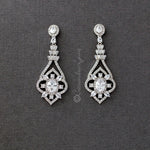 CZ Bridal Jewelry Earrings with Antique Flair - Earrings - Cassandra Lynne