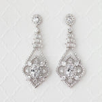 CZ Bridal Jewelry Earrings with Antique Flair - Earrings - Cassandra Lynne