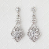CZ Bridal Jewelry Earrings with Antique Flair - Earrings - Cassandra Lynne