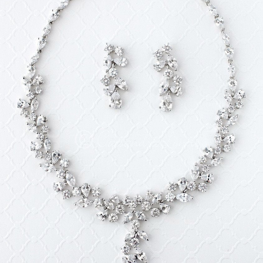 CZ Bridal Necklace Set of Multi - Shape Jewels - Necklace Set - Cassandra Lynne