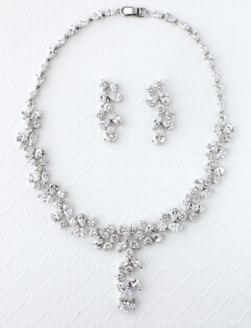 CZ Bridal Necklace Set of Multi - Shape Jewels - Necklace Set - Cassandra Lynne
