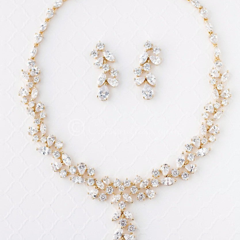 CZ Bridal Necklace Set of Multi - Shape Jewels - Necklace Set - Cassandra Lynne