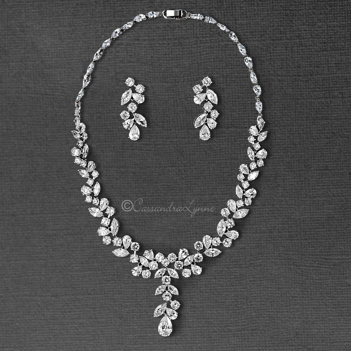 CZ Bridal Necklace Set of Multi-Shape Jewels - Cassandra Lynne