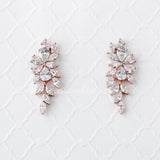 CZ Earrings Teardrop Flower Vine Drop - Earrings - Cassandra Lynne