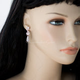 CZ Elongated Drop Wedding Earrings - Earrings - Cassandra Lynne