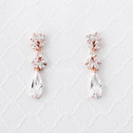 CZ Elongated Drop Wedding Earrings - Earrings - Cassandra Lynne