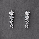 CZ Flower Dangle Earrings for Wedding - Earrings - Cassandra Lynne