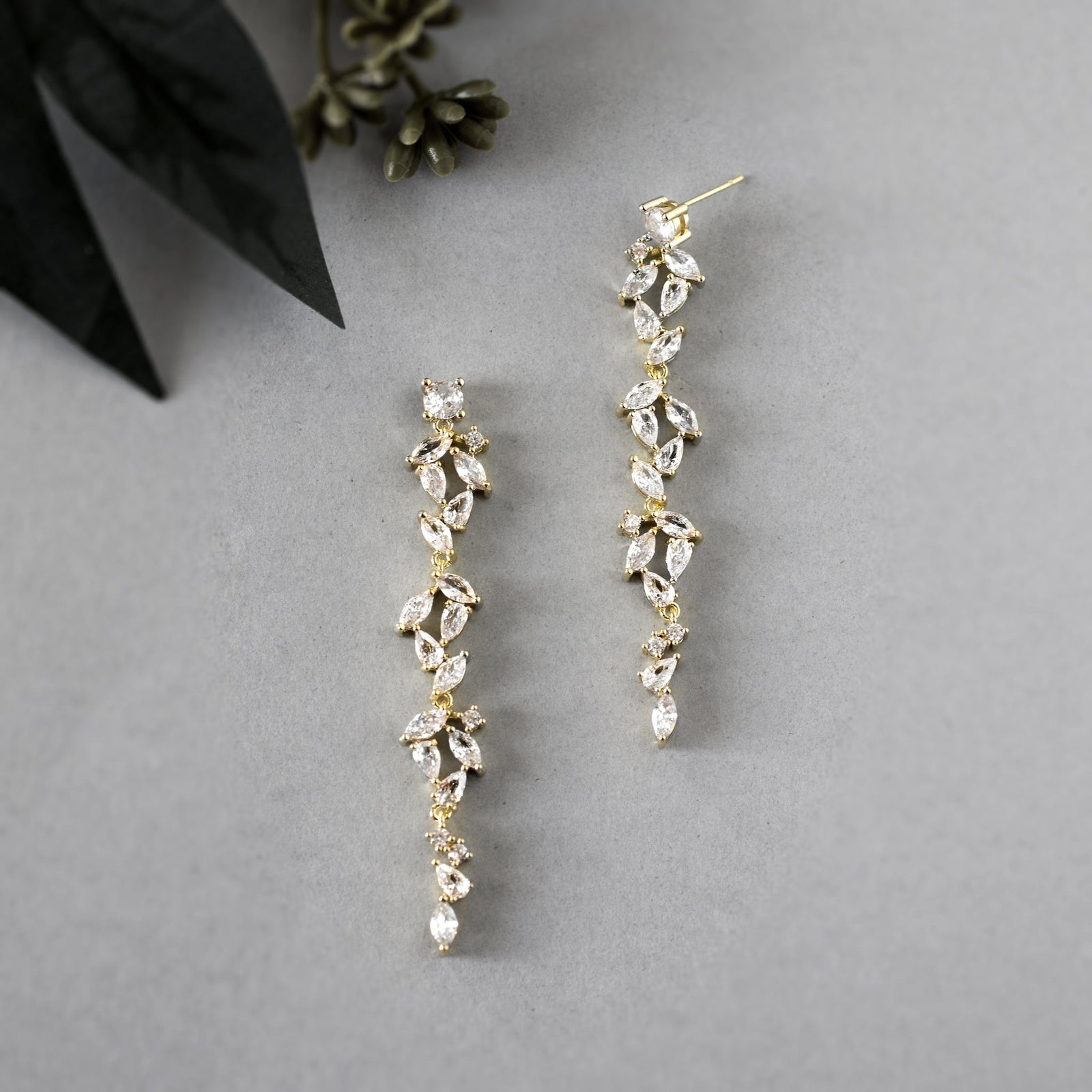 CZ Marquise Bridal Drop Earrings - Earrings - Cassandra Lynne