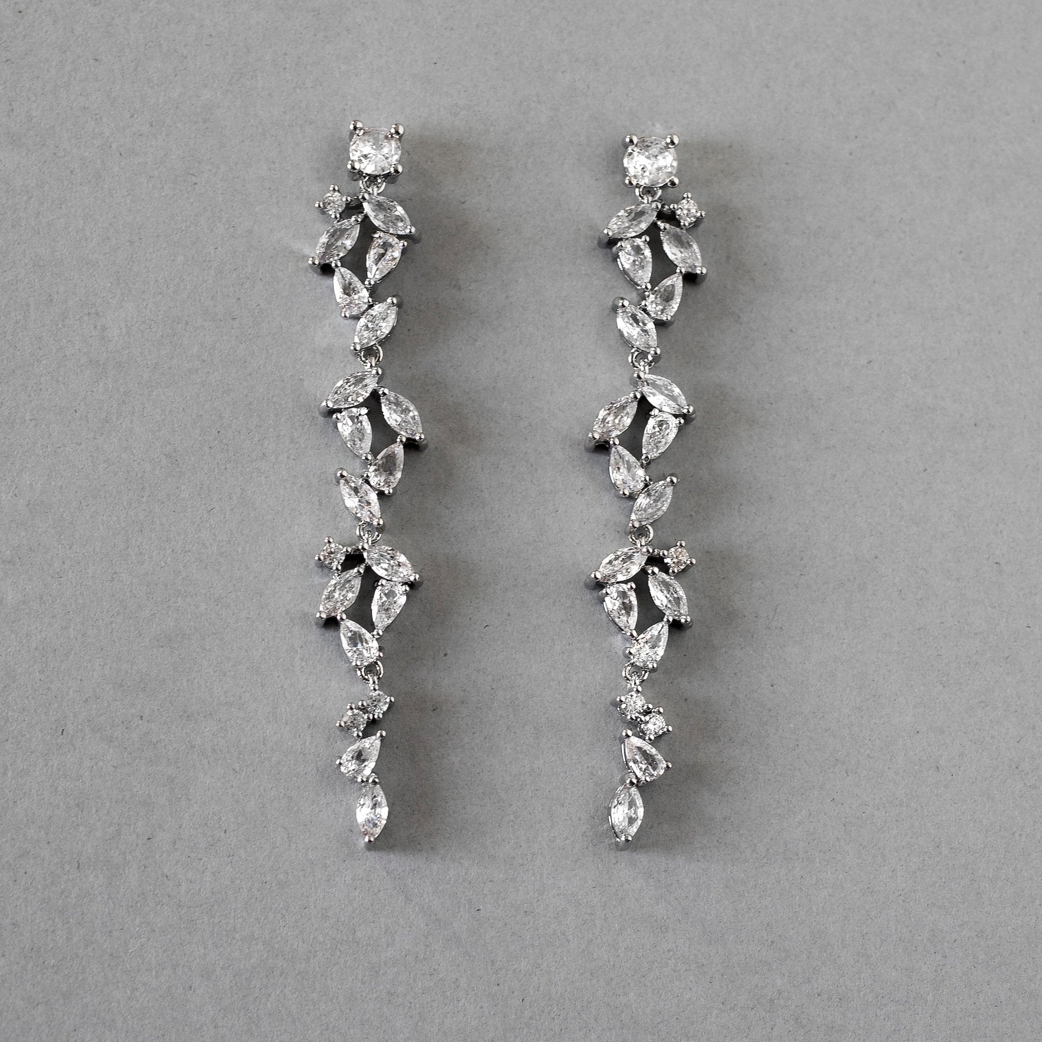 CZ Marquise Bridal Drop Earrings - Earrings - Cassandra Lynne