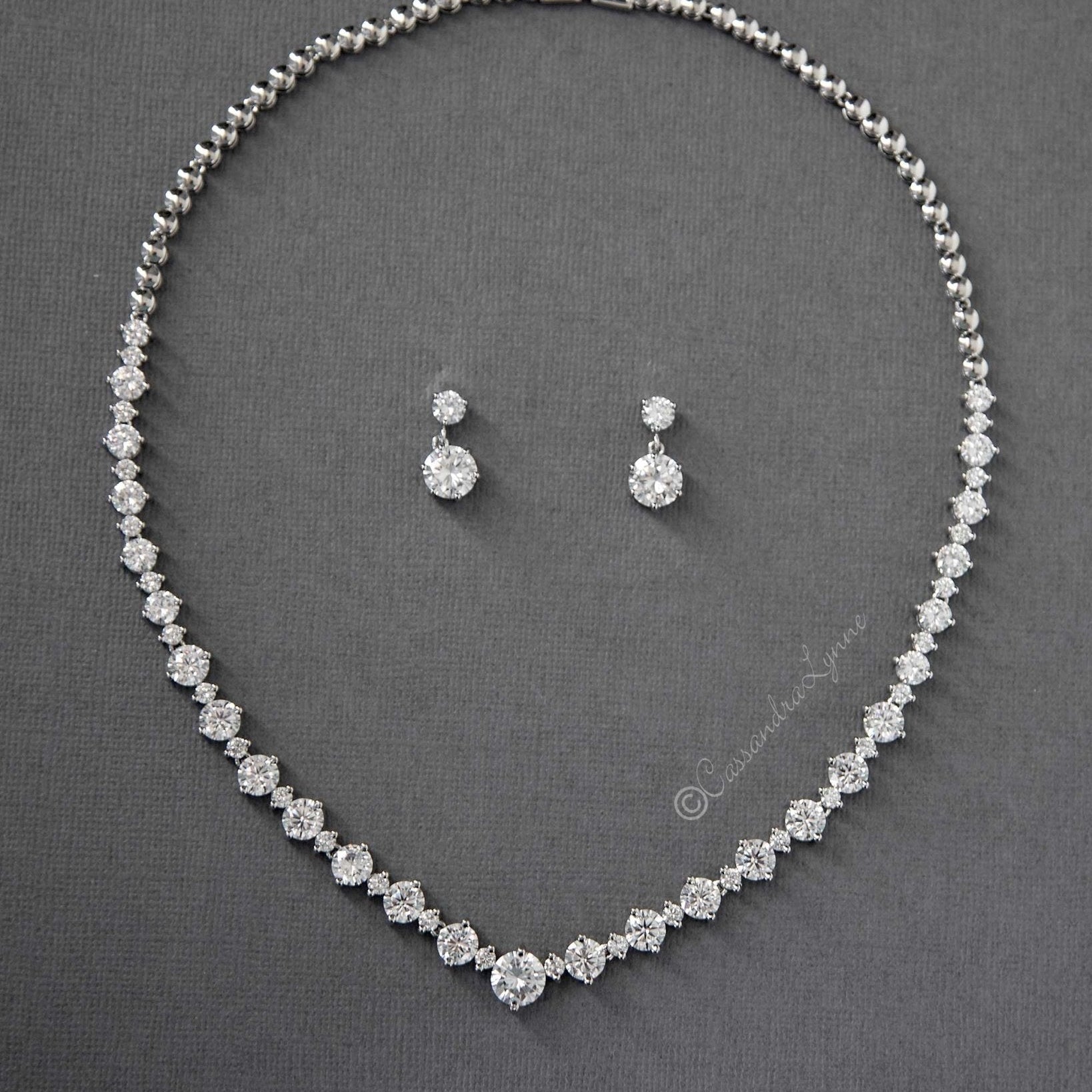 CZ Necklace and Earring Set - Necklace Set - Cassandra Lynne