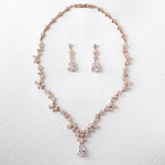 CZ Necklace Set Floral Design - Necklace Set - Cassandra Lynne