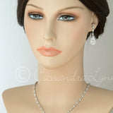 CZ Necklace Set of Delicate Elongated Teardrops - Necklace Set - Cassandra Lynne