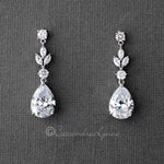 CZ Pear Drop Bridal Earrings - Earrings - Cassandra Lynne