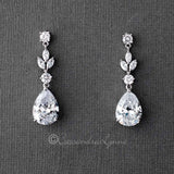 CZ Pear Drop Bridal Earrings - Earrings - Cassandra Lynne