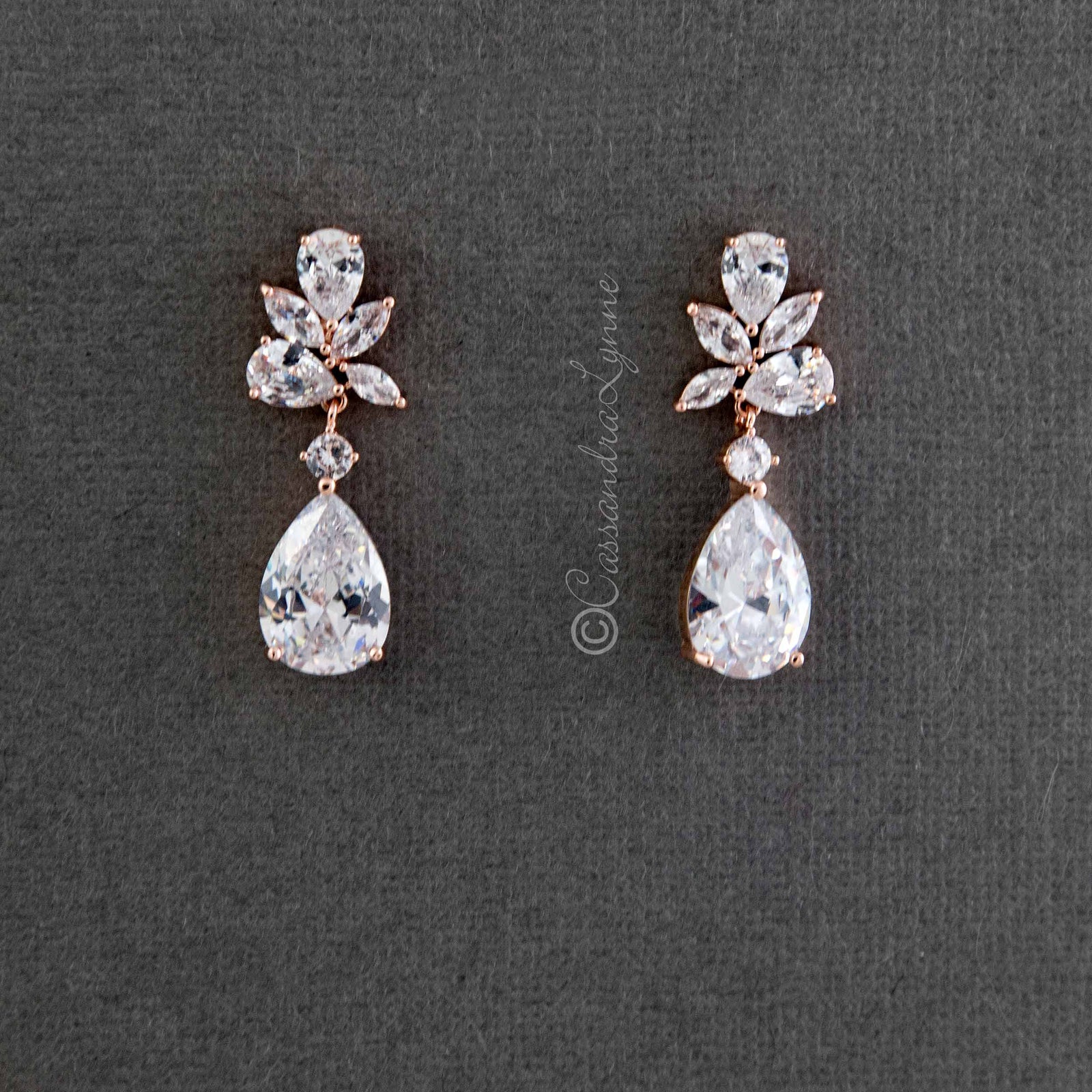 Pear Drop CZ Bridal Earrings - Cassandra Lynne