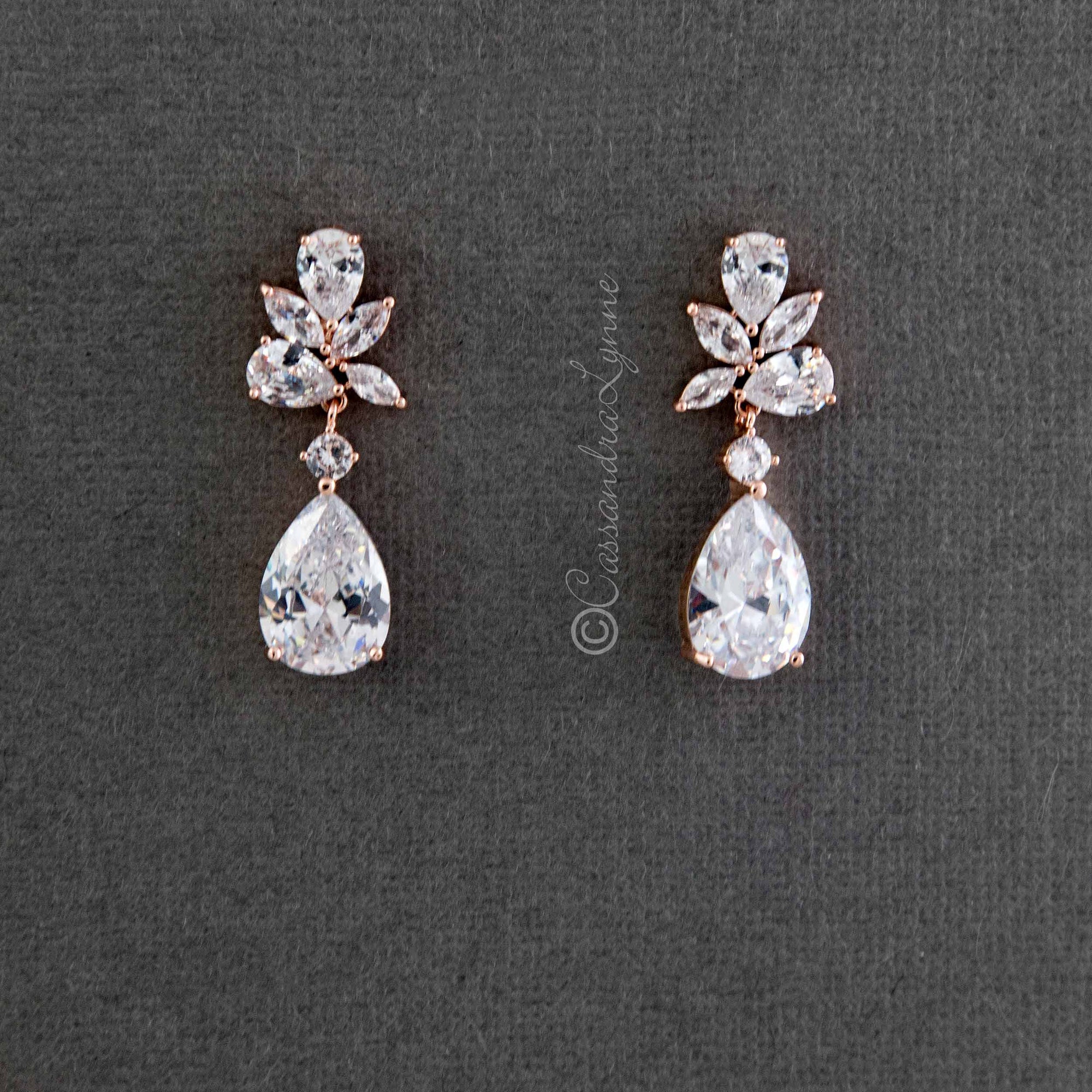 Marquise and Pear Teardrop Jewels CZ Earrings