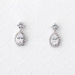 CZ Simple Pave Wedding Earrings - Earrings - Cassandra Lynne