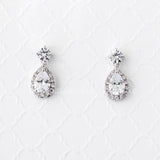CZ Simple Pave Wedding Earrings - Earrings - Cassandra Lynne