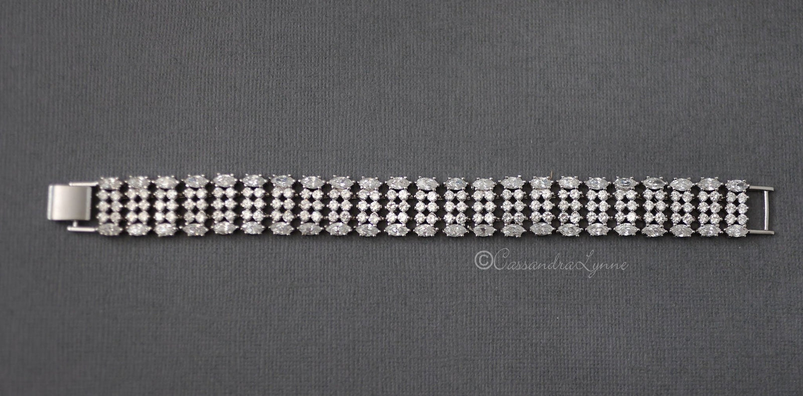 CZ Tennis Bracelet with Marquise Accents