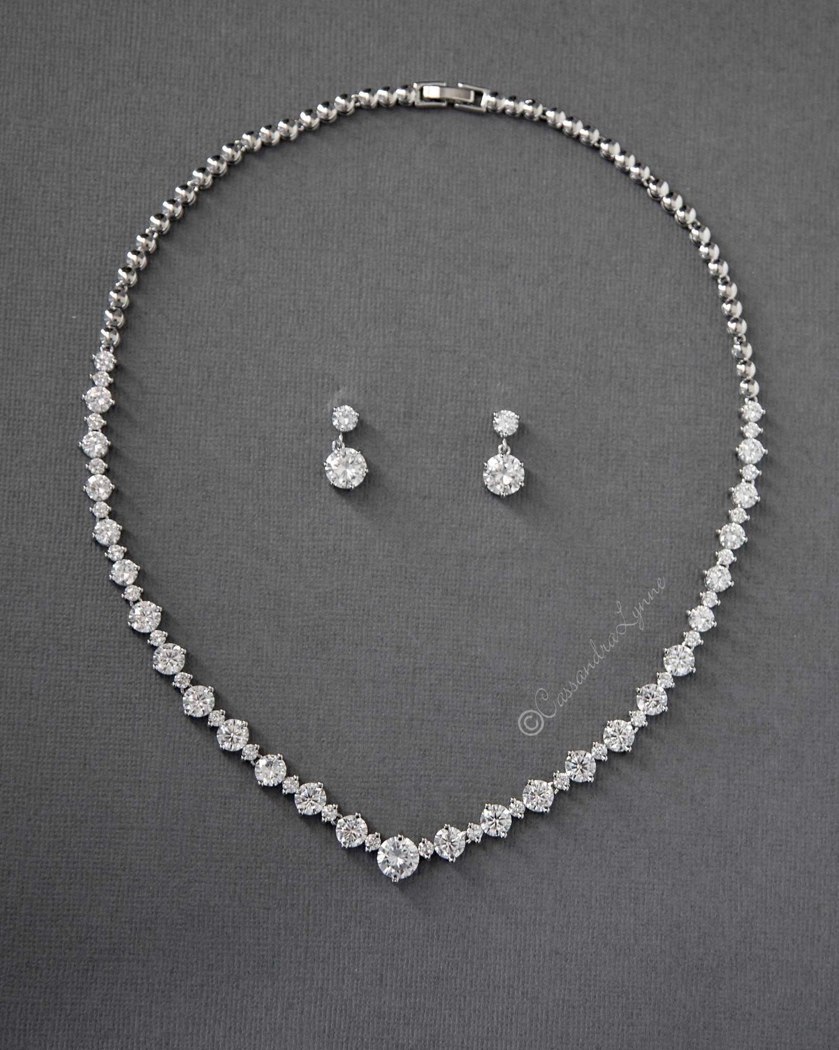 CZ Necklace and Earring Set - Cassandra Lynne