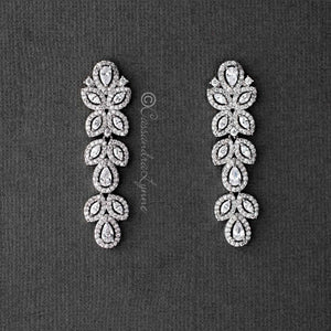 CZ Vintage Styled Dangle Bridal Earrings