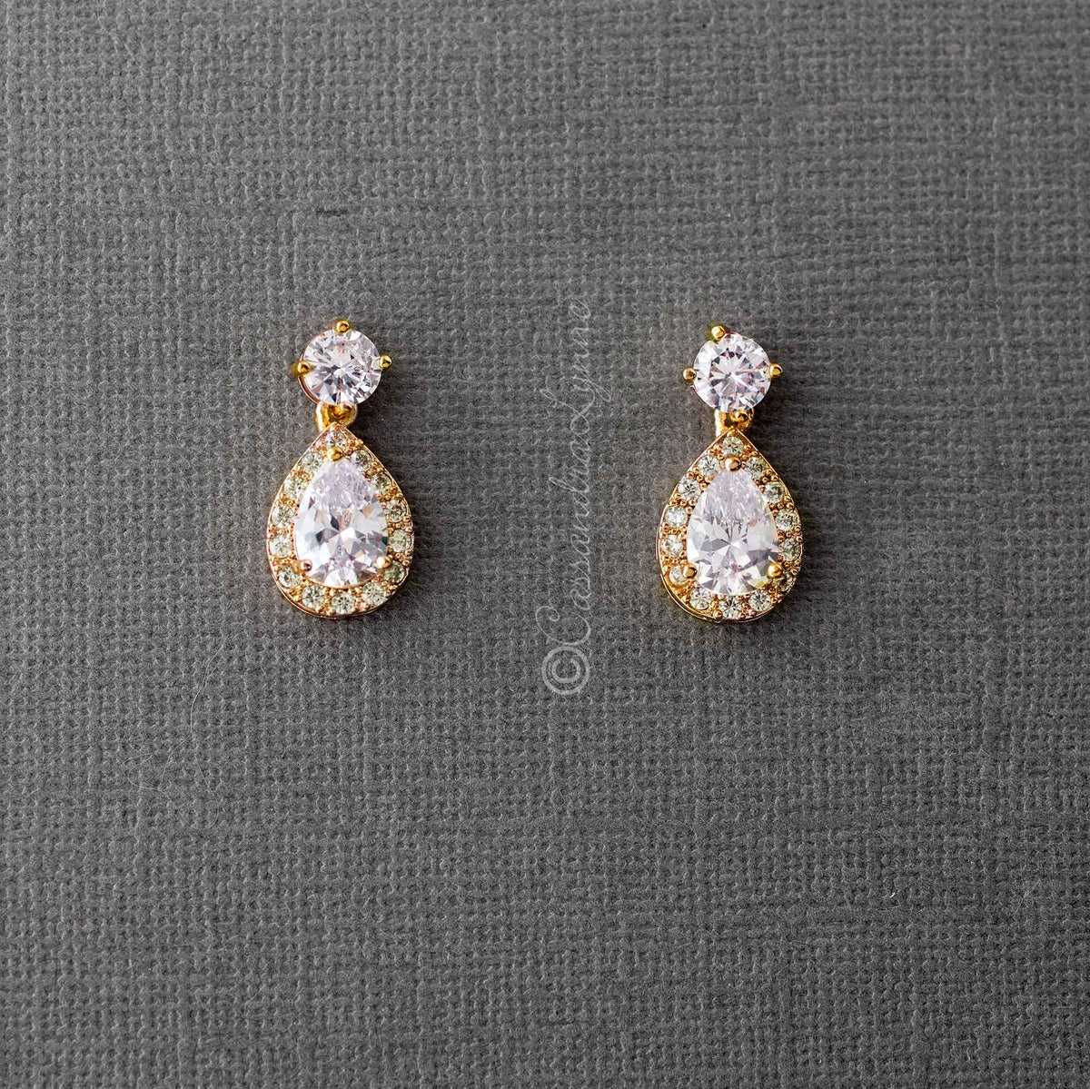 CZ Simple Pave Wedding Earrings - Cassandra Lynne