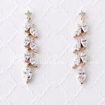 CZ Wedding Earrings with a Marquise Vine Design - Earrings - Cassandra Lynne
