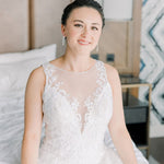 CZ Wedding Earrings with a Marquise Vine Design - Earrings - Cassandra Lynne