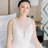 CZ Wedding Earrings with a Marquise Vine Design - Earrings - Cassandra Lynne