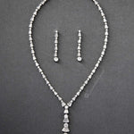 CZ Wedding Necklace with Art Deco Flair - Necklace Set - Cassandra Lynne