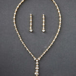 CZ Wedding Necklace with Art Deco Flair - Necklace Set - Cassandra Lynne